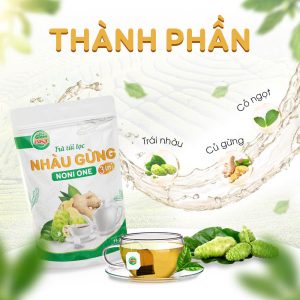 noni one, bkt green, tiêu hóa; giảm cân; lợi ích trà nhàu gừng; công dụng trà nhàu gừng;